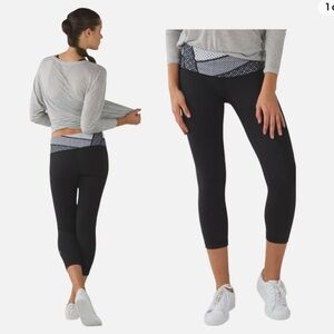 Lululemon Wunder Under Crop lll Full-On Luon Dottie Eyelet Leggings